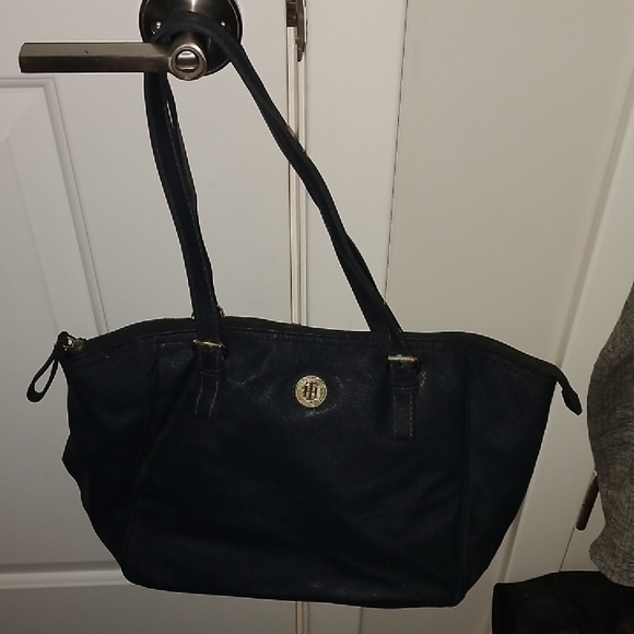 Black Tote Bag with Gold Accents - Picture 2 of 7